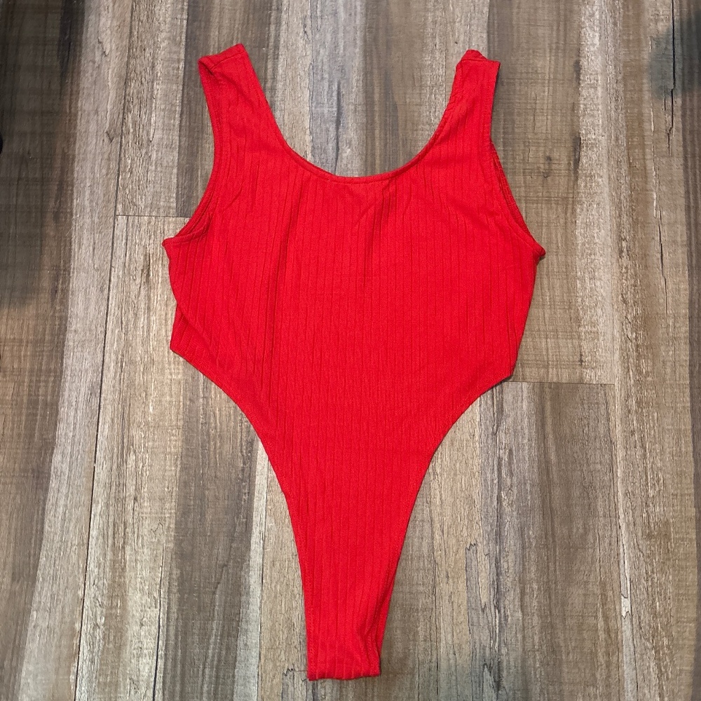 Red Bodysuit - Cropped
